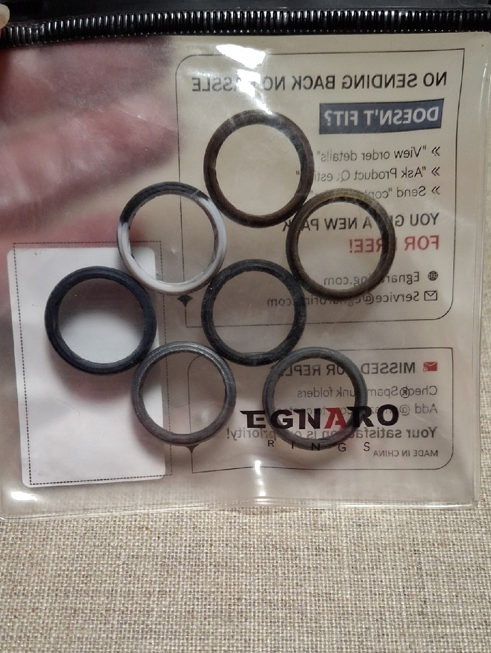 EGNARO Rubber Ring Set Of 7 Size 7 Womens